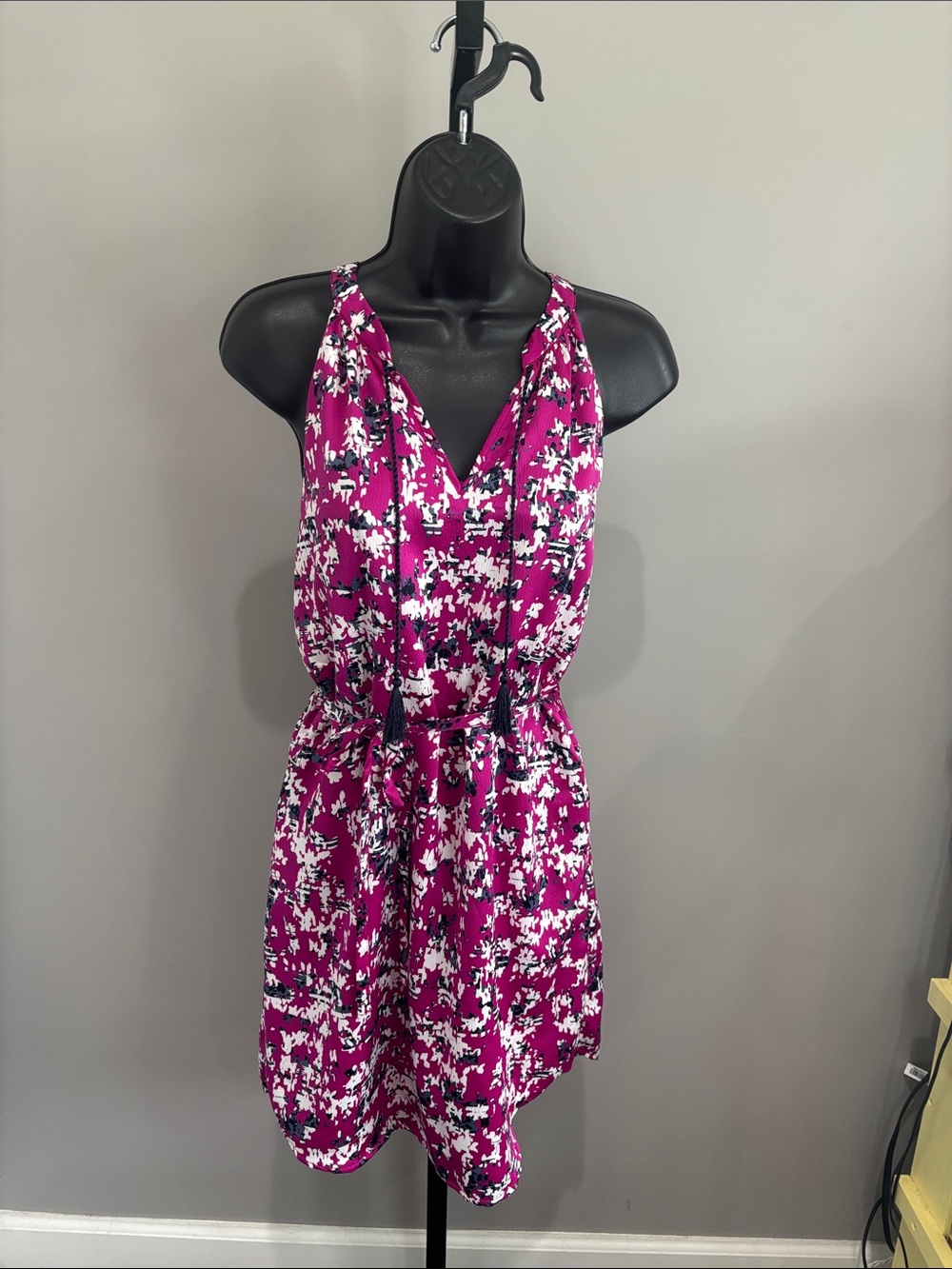 Banana Republic Pink Floral Print Tie Waist Dress Size XS